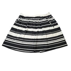 Banana Republic Striped Mini Skirt Women's‎ Size 12 Black White Lined Cotton